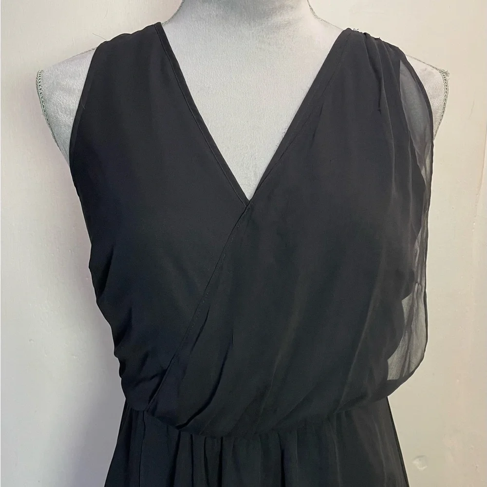 #0156 The Limited Black Sheer Overlay Open Back High-Low Dress-4 - Picture 2 of 12